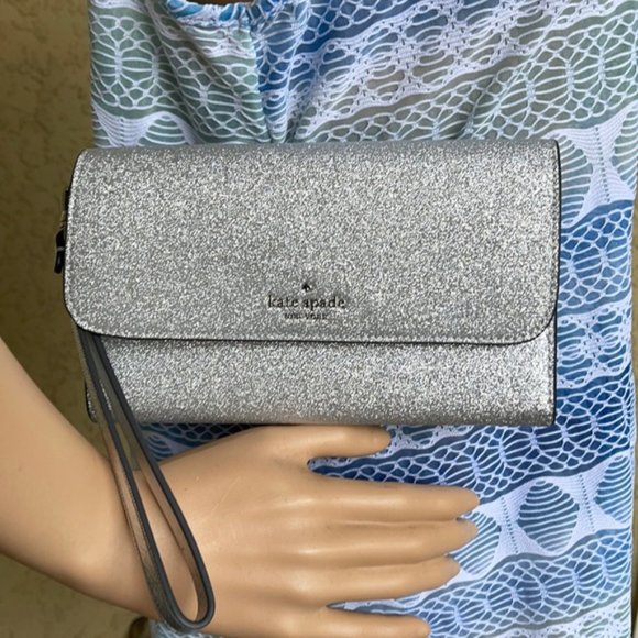 Kate Spade Shimmy Boxed Medium Phone Wristlet Lunar Light - Picture 15 of 16